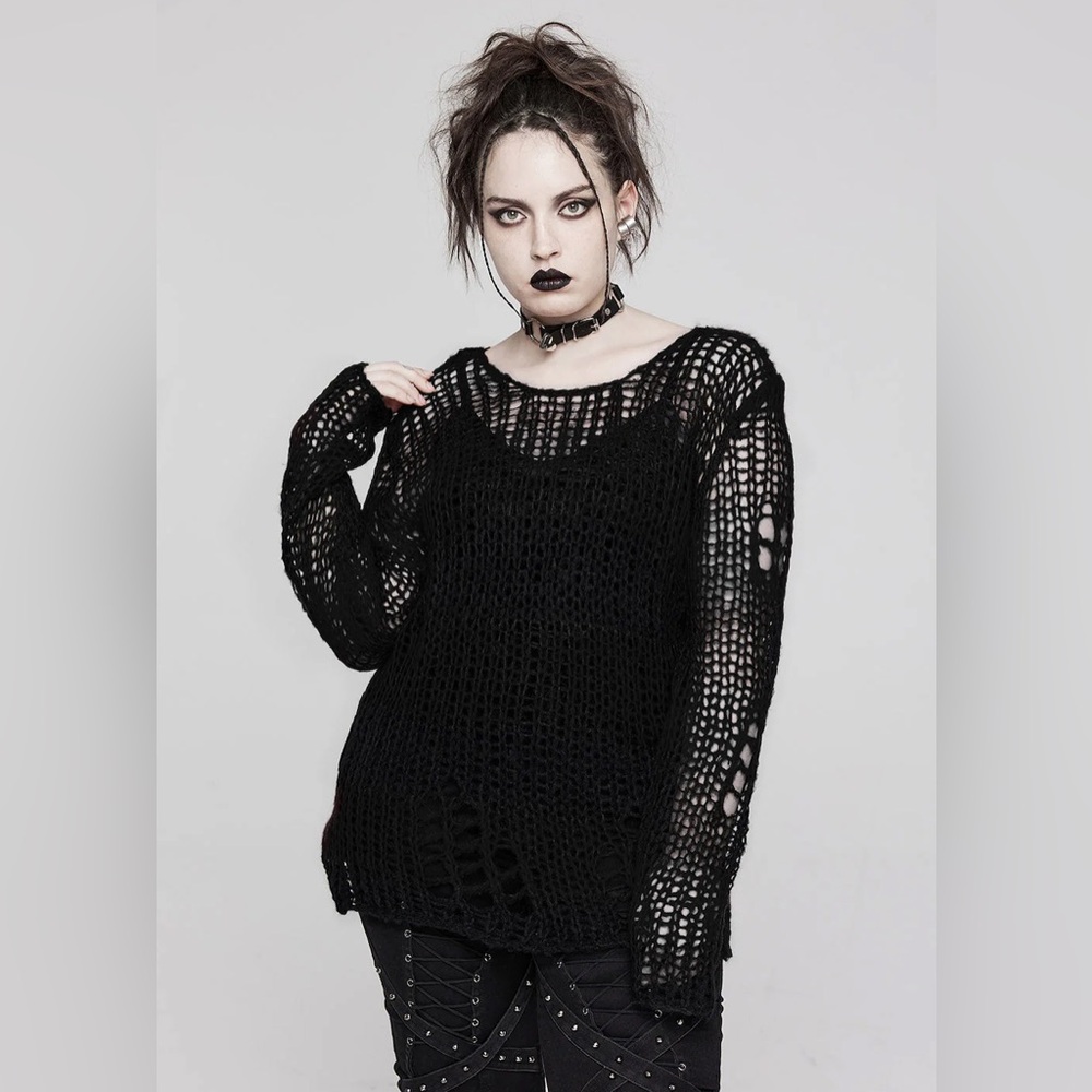 Punk Rave: Decayed Distressed Sweater